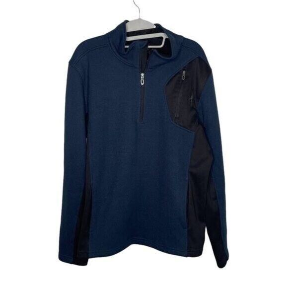Spyder Mens Jacket Size M Blue Black Long Sleeve Full Zip Warm Color Block - Picture 1 of 16